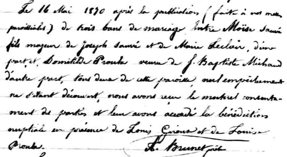 Actes de la famille Sauvé dit Laplante